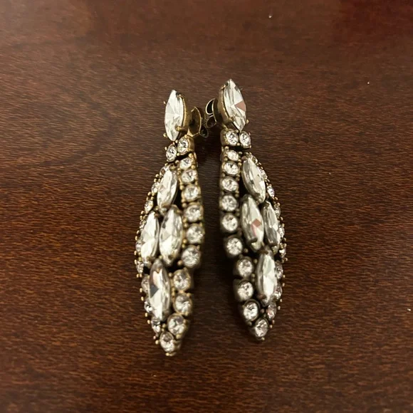 J. Crew Silver Crystal Drop Earrings - Picture 4 of 4